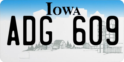 IA license plate ADG609