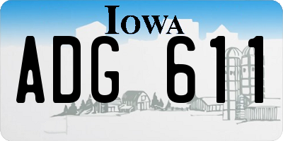IA license plate ADG611