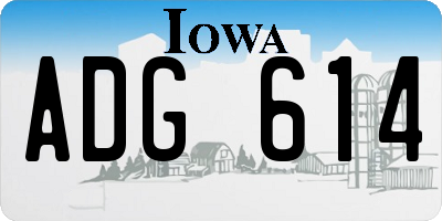 IA license plate ADG614