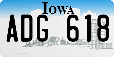 IA license plate ADG618