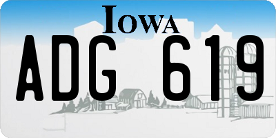 IA license plate ADG619