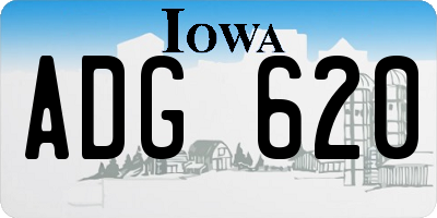 IA license plate ADG620