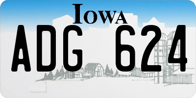 IA license plate ADG624