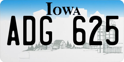 IA license plate ADG625