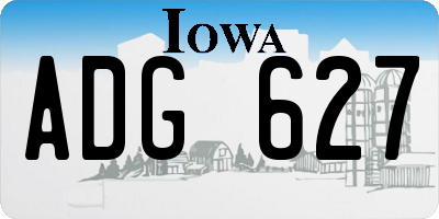 IA license plate ADG627