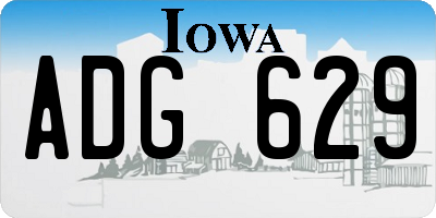 IA license plate ADG629