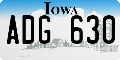 IA license plate ADG630