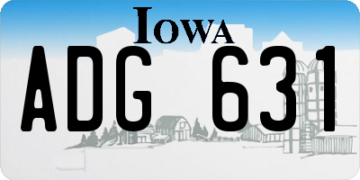 IA license plate ADG631