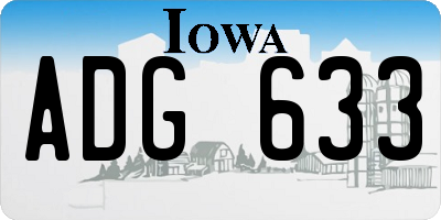 IA license plate ADG633