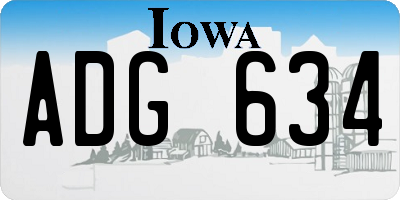 IA license plate ADG634