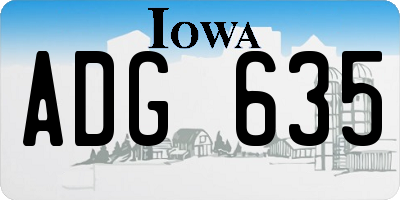 IA license plate ADG635
