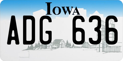IA license plate ADG636