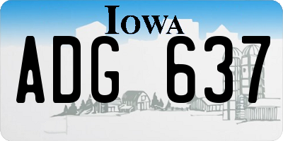 IA license plate ADG637