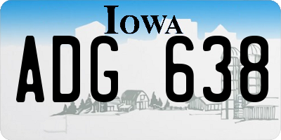IA license plate ADG638