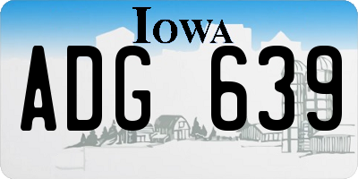 IA license plate ADG639
