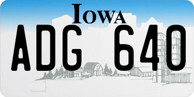 IA license plate ADG640