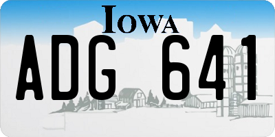 IA license plate ADG641