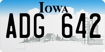 IA license plate ADG642