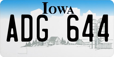 IA license plate ADG644