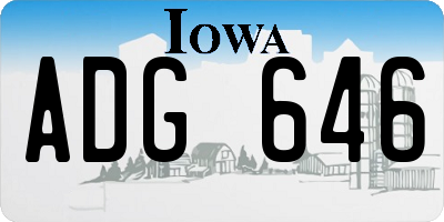 IA license plate ADG646