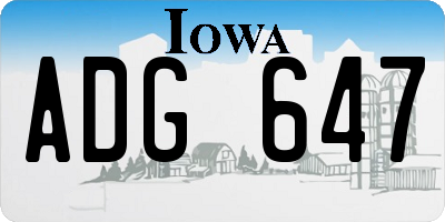 IA license plate ADG647