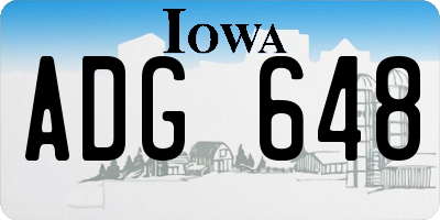 IA license plate ADG648
