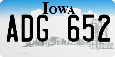 IA license plate ADG652
