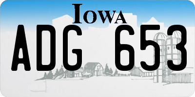 IA license plate ADG653
