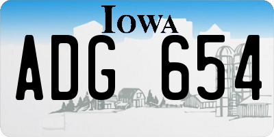 IA license plate ADG654