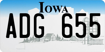 IA license plate ADG655