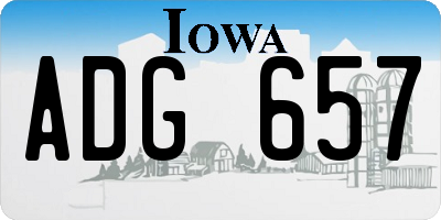 IA license plate ADG657