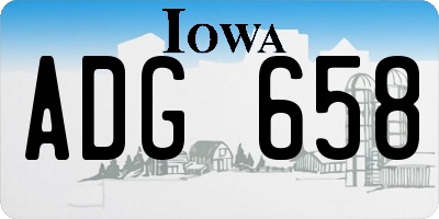IA license plate ADG658