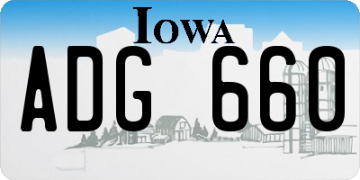 IA license plate ADG660