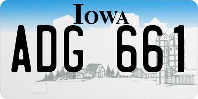 IA license plate ADG661