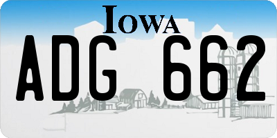 IA license plate ADG662