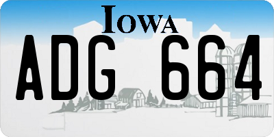 IA license plate ADG664
