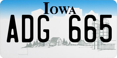 IA license plate ADG665