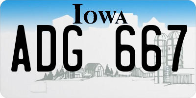 IA license plate ADG667