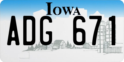 IA license plate ADG671