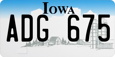 IA license plate ADG675
