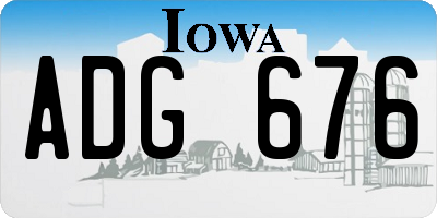 IA license plate ADG676