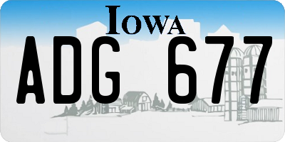 IA license plate ADG677