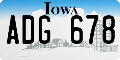 IA license plate ADG678