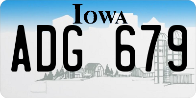 IA license plate ADG679