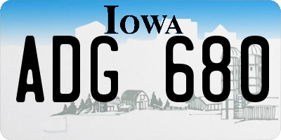 IA license plate ADG680