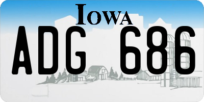 IA license plate ADG686
