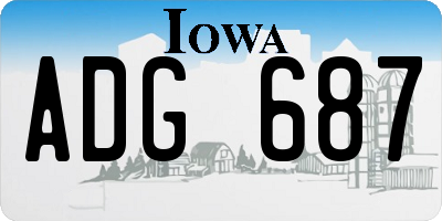 IA license plate ADG687