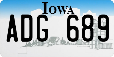 IA license plate ADG689