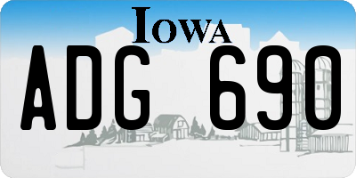 IA license plate ADG690