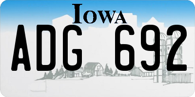 IA license plate ADG692